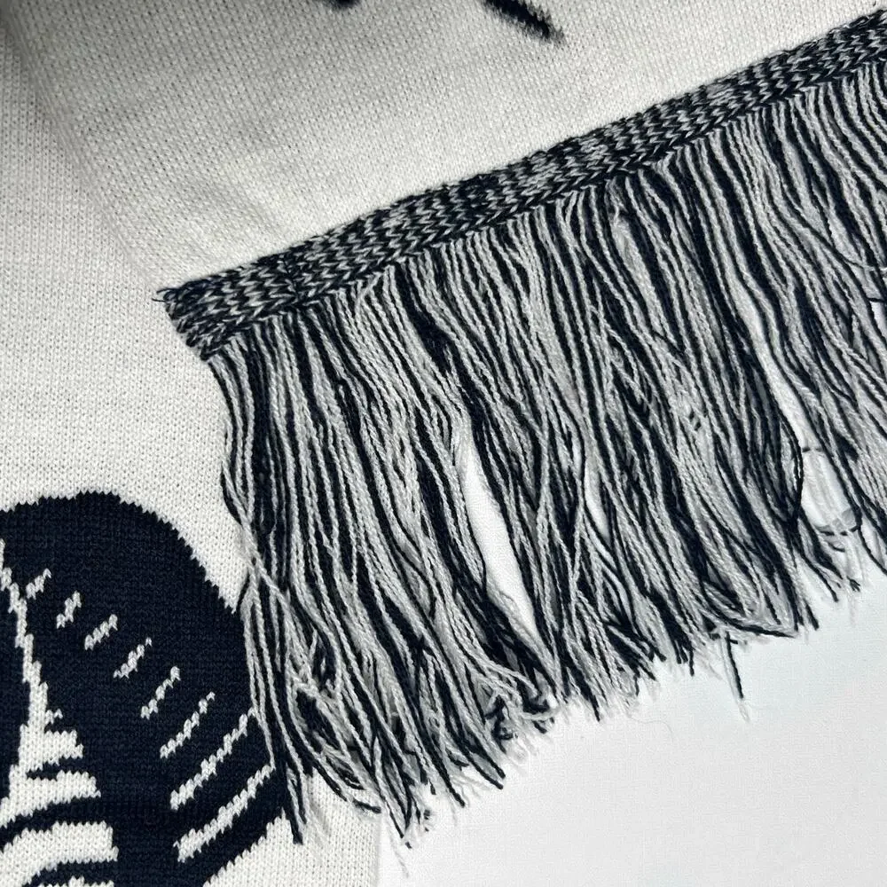 LogoFit Sailfish Reversible Scarf Navy White Knit Marine Palm Beach Atlantic PBA